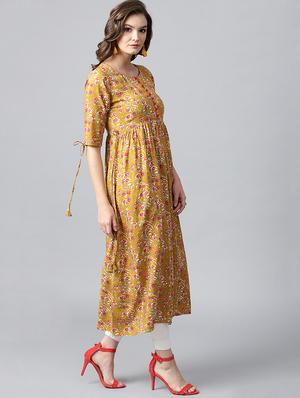 printed flared kurta - 15242663 - Standard Image - 2