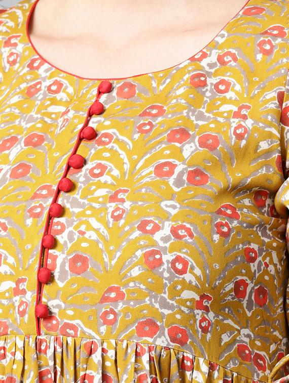printed flared kurta - 15242663 - Zoom Image - 5