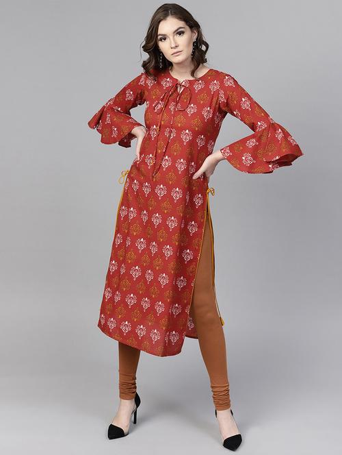 printed straight kurta - 15242669 - Standard Image - 1