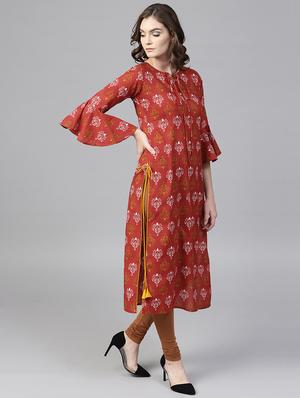 printed straight kurta - 15242669 - Standard Image - 2