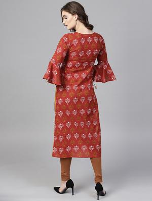 printed straight kurta - 15242669 - Standard Image - 3