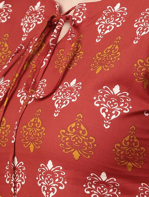 printed straight kurta - 15242669 - Zoom Image - 4