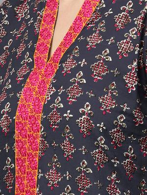black cotton straight kurta - 15242677 - Standard Image - 4
