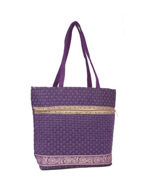 purple jute regular handbag - 15243253 - Standard Image - 4