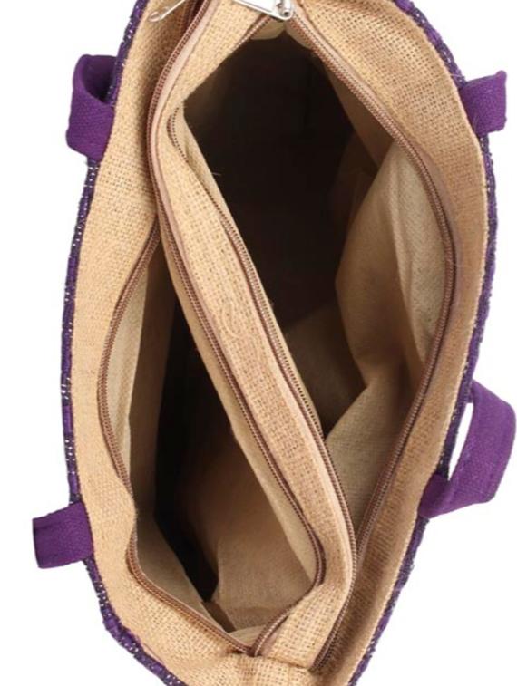 purple jute regular handbag - 15243253 - Zoom Image - 3