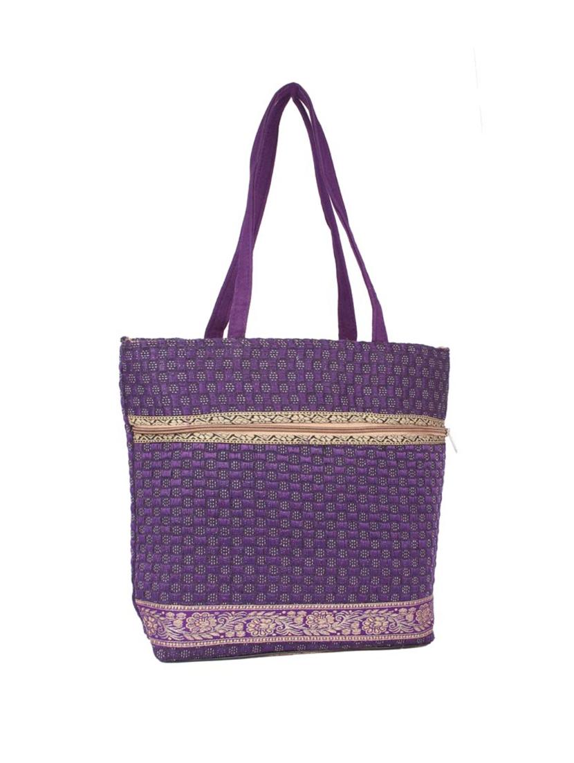 purple jute regular handbag - 15243253 - Zoom Image - 4