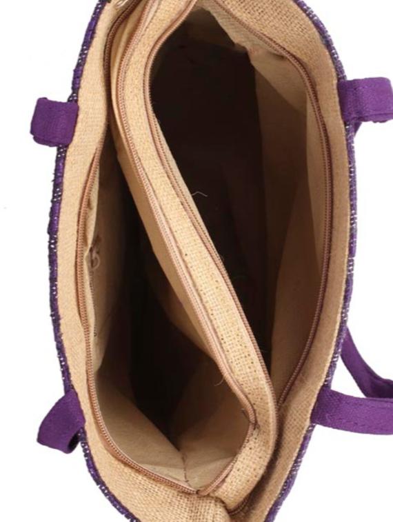 purple jute regular handbag - 15243257 - Zoom Image - 3