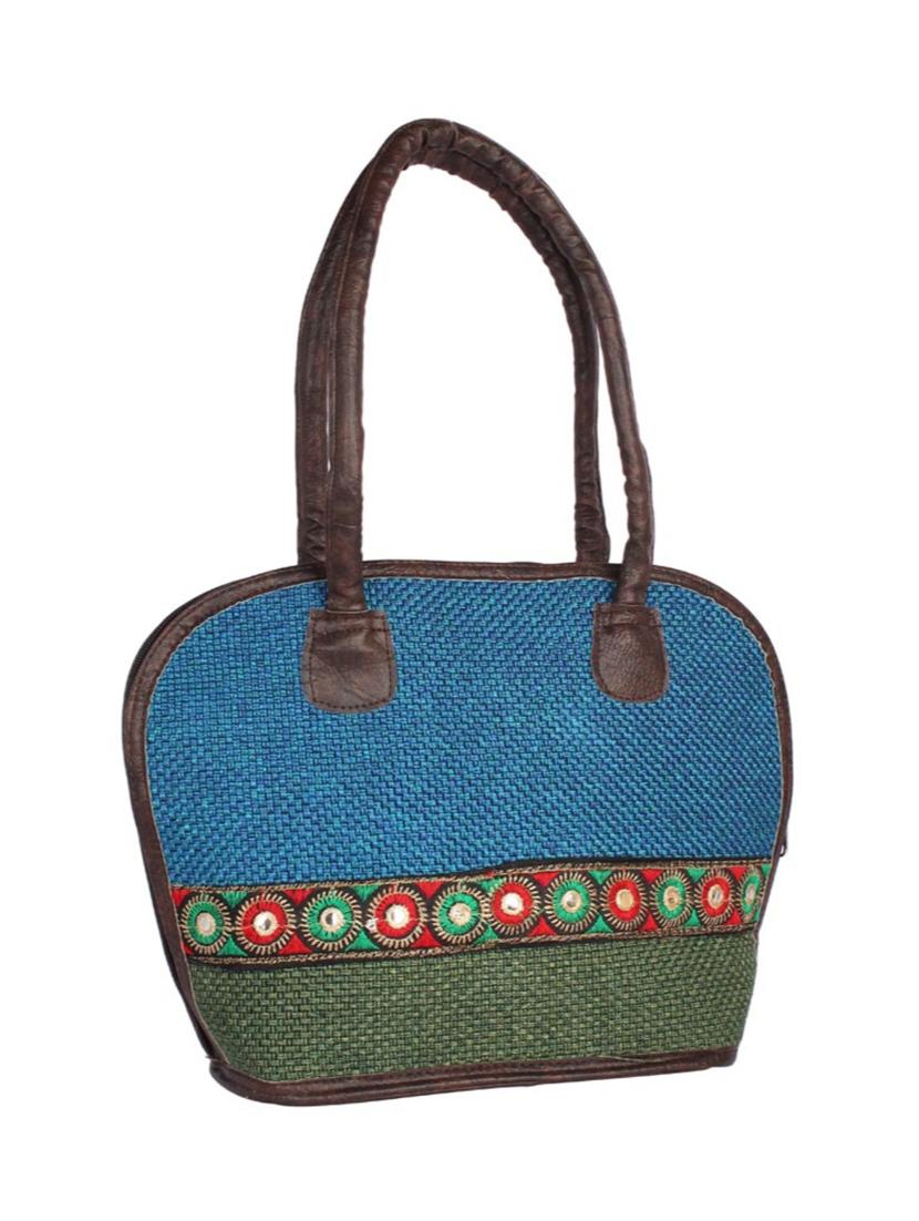 blue jute regular handbag - 15243291 - Zoom Image - 4