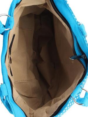 blue cotton polyester blend regular handbag - 15243305 - Standard Image - 3