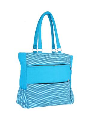 blue cotton polyester blend regular handbag - 15243305 - Standard Image - 4