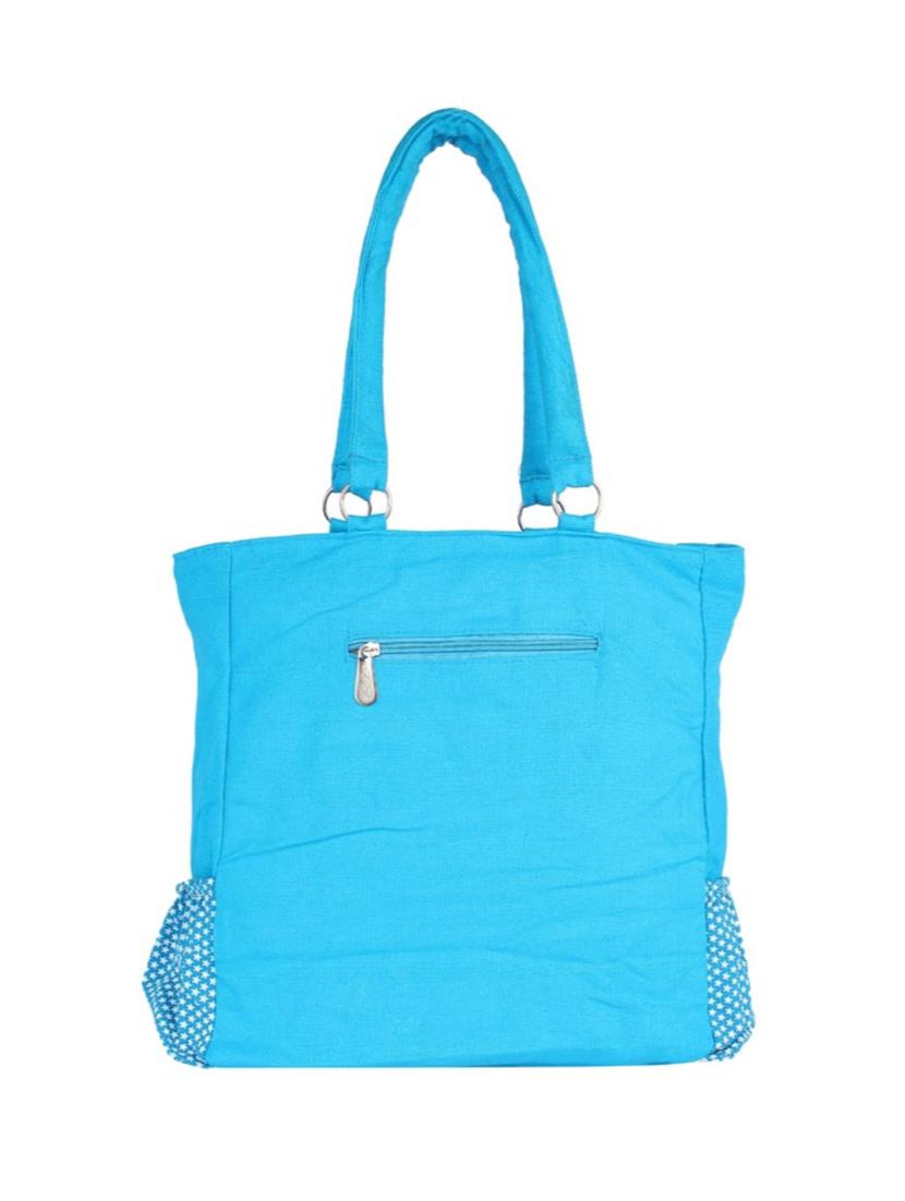 blue cotton polyester blend regular handbag - 15243305 - Zoom Image - 2