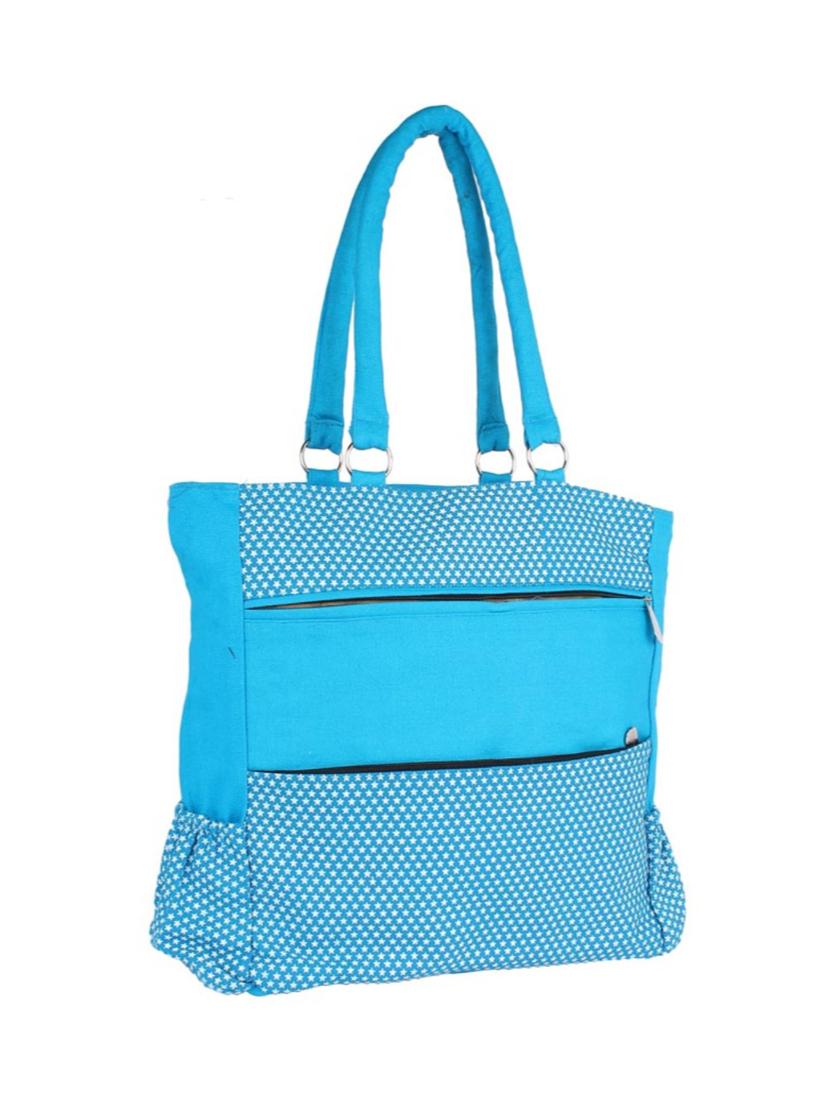 blue cotton polyester blend regular handbag - 15243305 - Zoom Image - 4