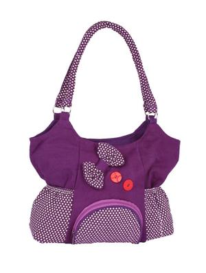 purple cotton polyester blend regular handbag - 15243323 - Standard Image - 4