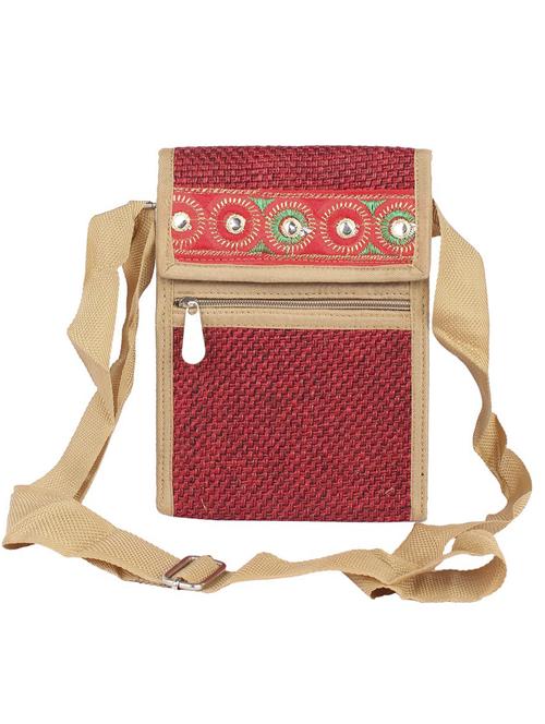 red jute regular sling bag - 15243358 - Very Small Image - 1