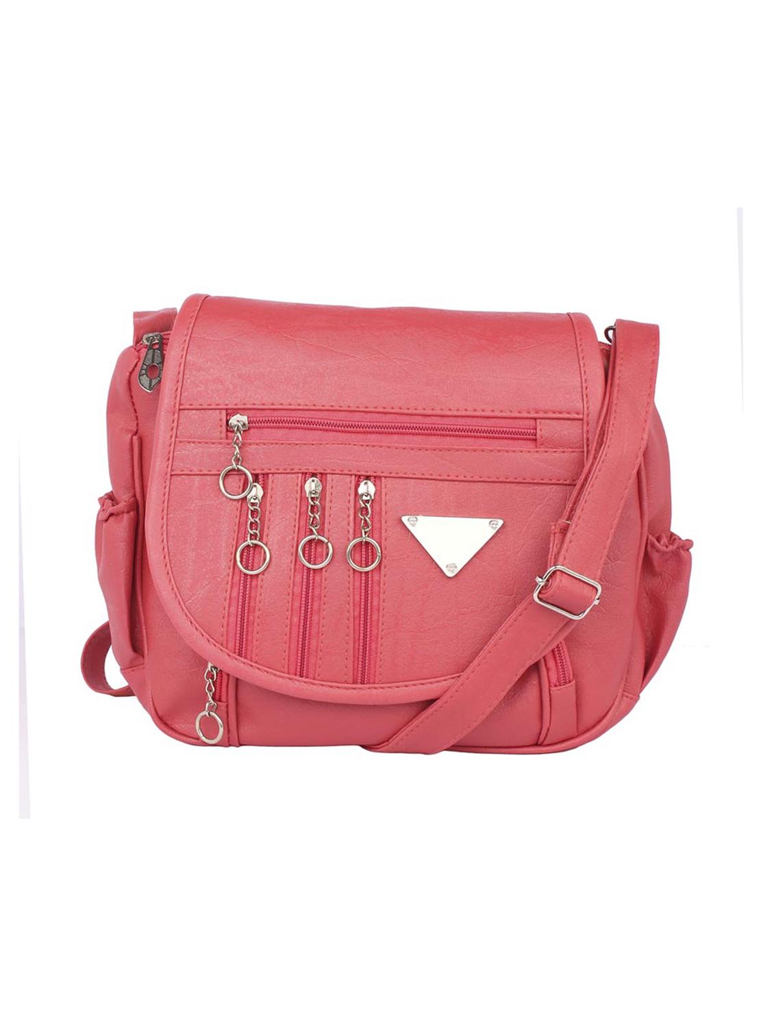 pink leatherette (pu) regular sling bag - 15243369 - Zoom Image - 1