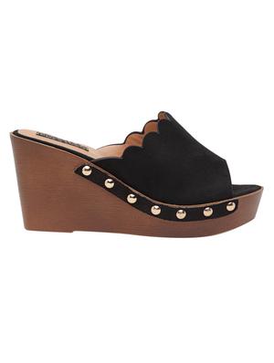 flat n heels black wedges - 15243548 - Standard Image - 2