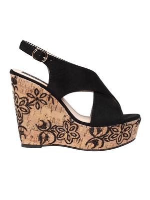 flat n heels black wedges - 15243552 - Standard Image - 2