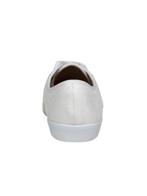 white faux leather laceup sneakers - 15243557 - Standard Image - 3