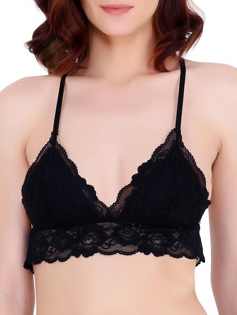 black solid lace brallette - 15243781 - Zoom Image - 1