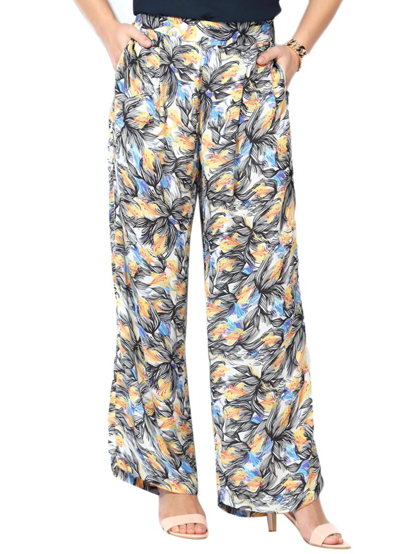 white printed palazzo - 15244075 - Zoom Image - 1