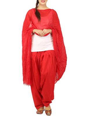 red cotton dupatta bottom set - 15244277 - Standard Image - 4
