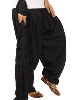 black cotton dupatta bottom set - 15244278 - Standard Image - 2
