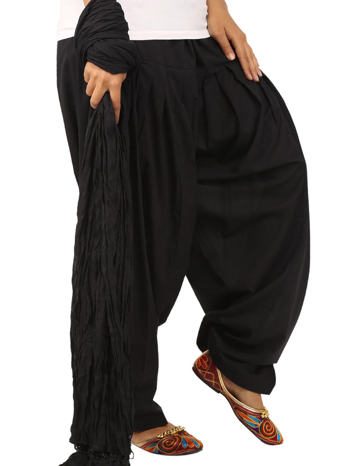 black cotton dupatta bottom set - 15244278 - Zoom Image - 2