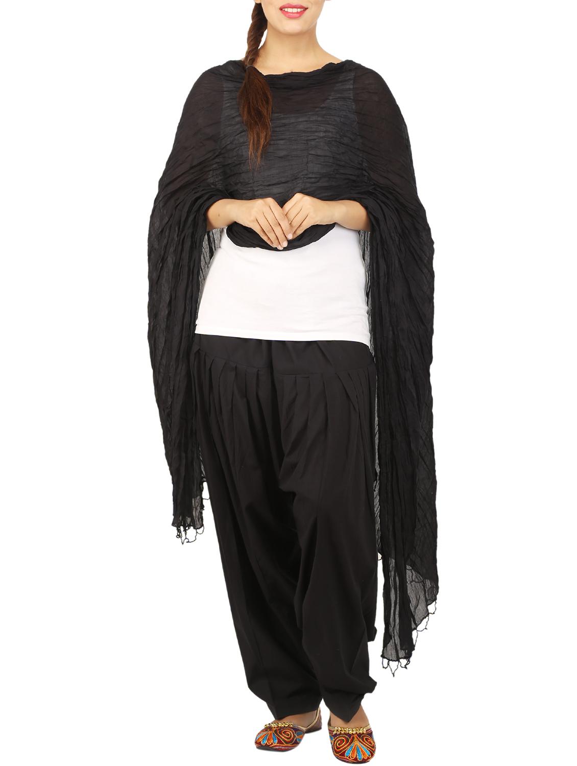 black cotton dupatta bottom set - 15244278 - Zoom Image - 4