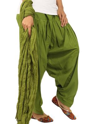 green cotton dupatta bottom set - 15244279 - Standard Image - 2