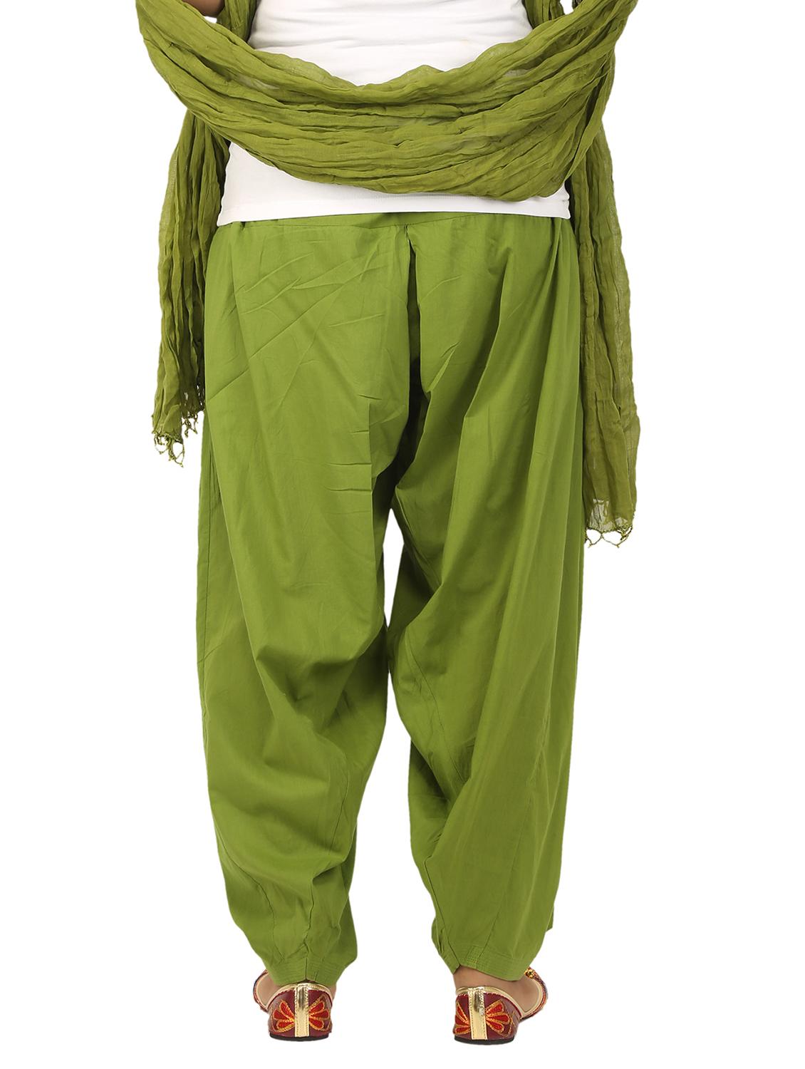 green cotton dupatta bottom set - 15244279 - Zoom Image - 3