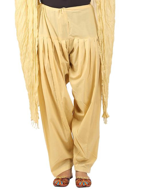beige cotton dupatta bottom set - 15244280 - Standard Image - 1