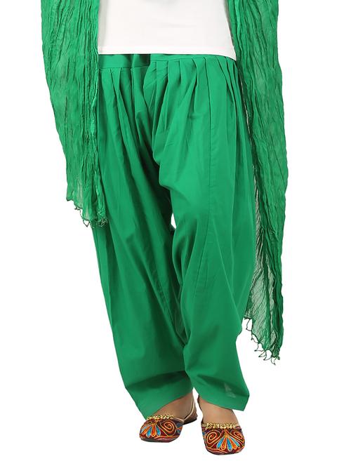 green cotton dupatta bottom set - 15244281 - Standard Image - 1