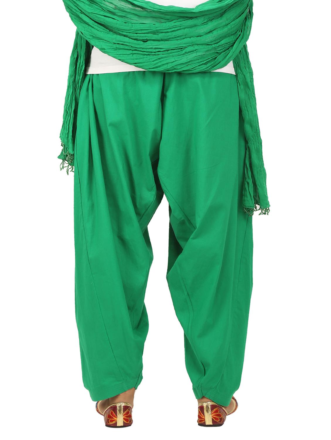green cotton dupatta bottom set - 15244281 - Zoom Image - 3