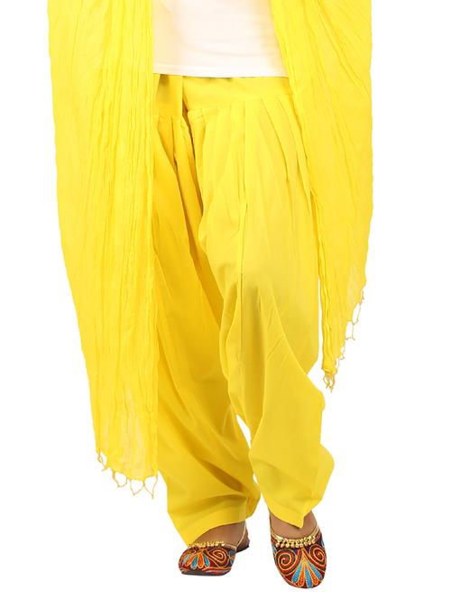 yellow cotton dupatta bottom set - 15244282 - Standard Image - 1