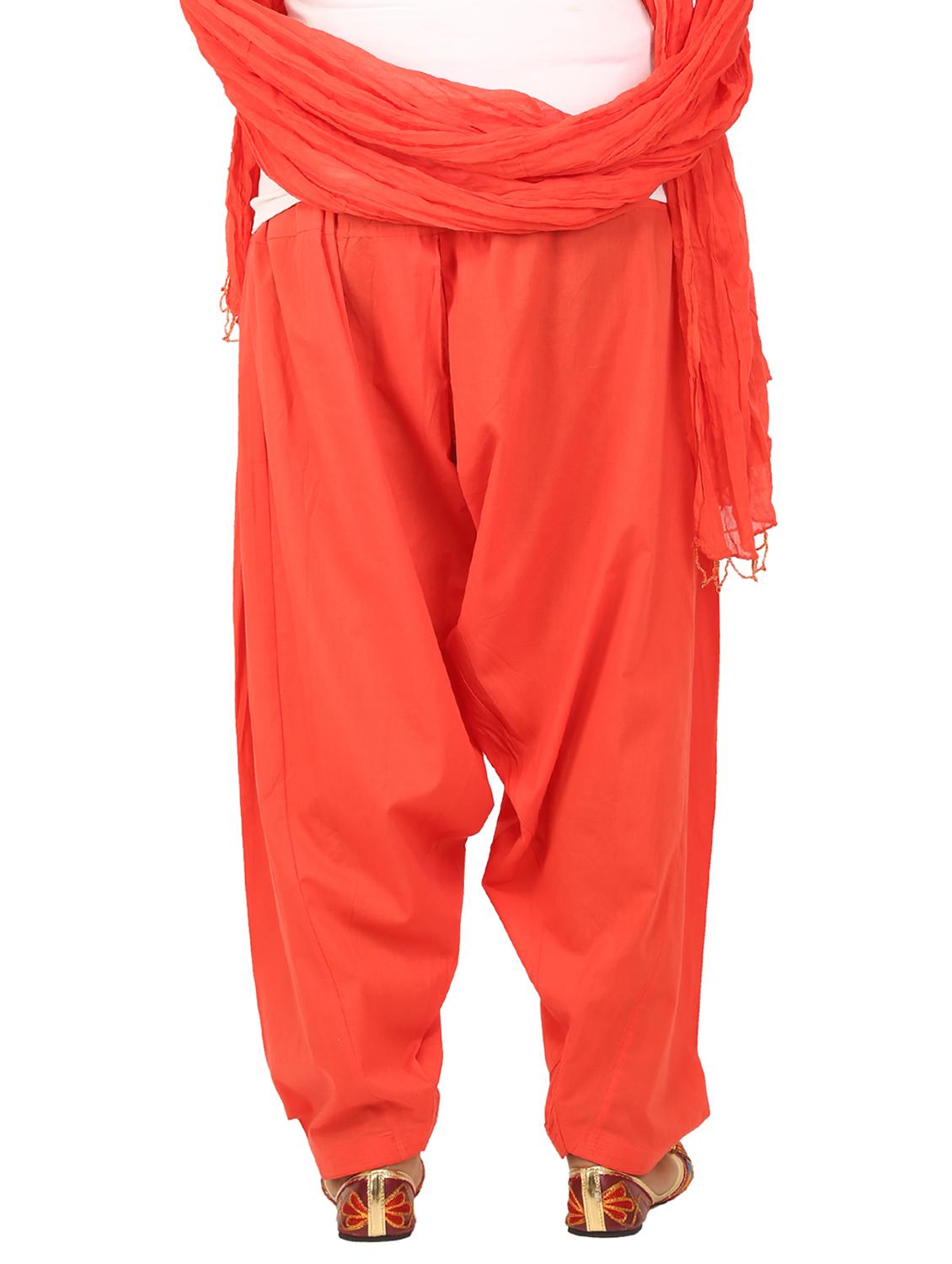 orange cotton dupatta bottom set - 15244283 - Zoom Image - 3