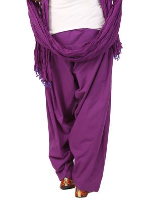 purple cotton dupatta bottom set - 15244284 - Standard Image - 3