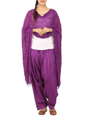 purple cotton dupatta bottom set - 15244284 - Standard Image - 4