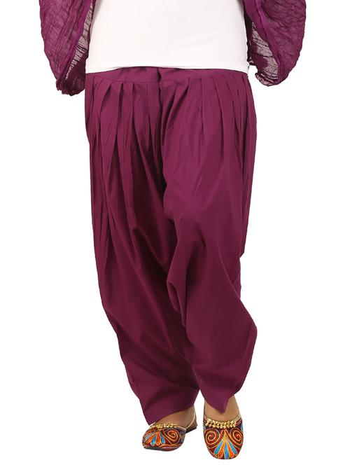 purple cotton dupatta bottom set - 15244287 - Standard Image - 1