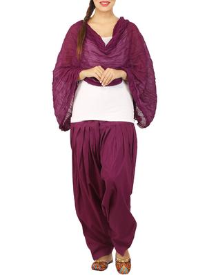 purple cotton dupatta bottom set - 15244287 - Standard Image - 4