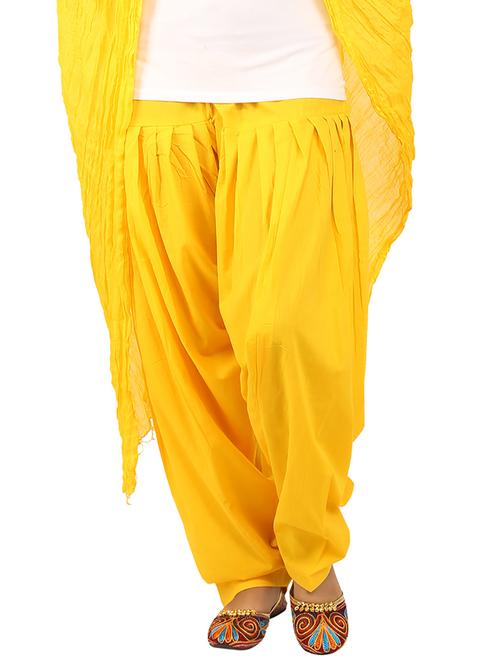 yellow cotton dupatta bottom set - 15244290 - Standard Image - 1