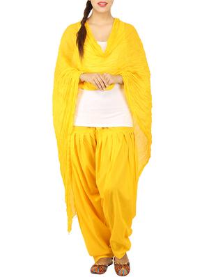 yellow cotton dupatta bottom set - 15244290 - Standard Image - 4