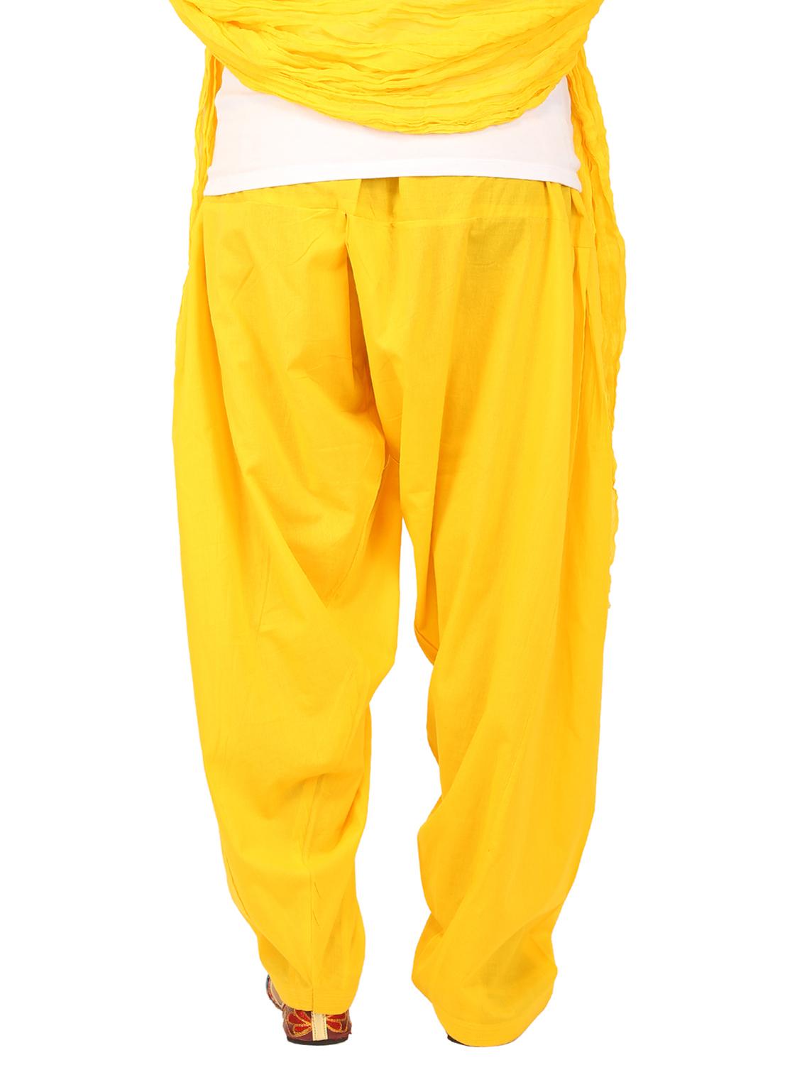 yellow cotton dupatta bottom set - 15244290 - Zoom Image - 3