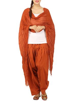 brown cotton dupatta bottom set - 15244292 - Standard Image - 4