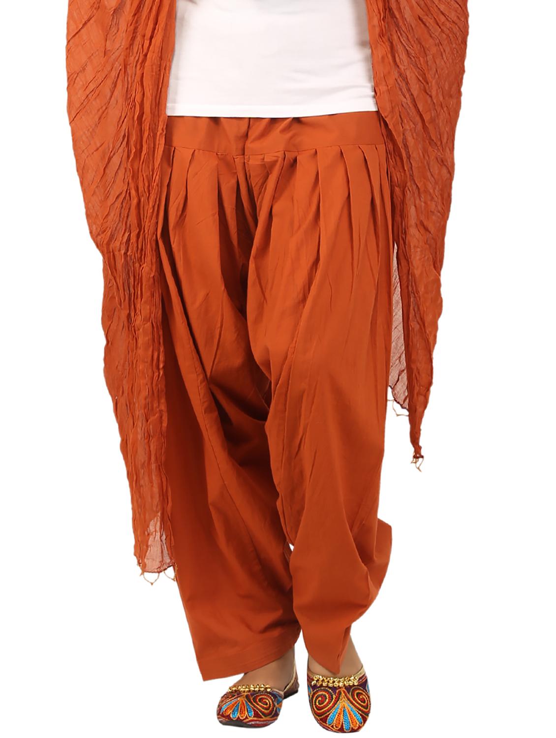 brown cotton dupatta bottom set - 15244292 - Zoom Image - 1