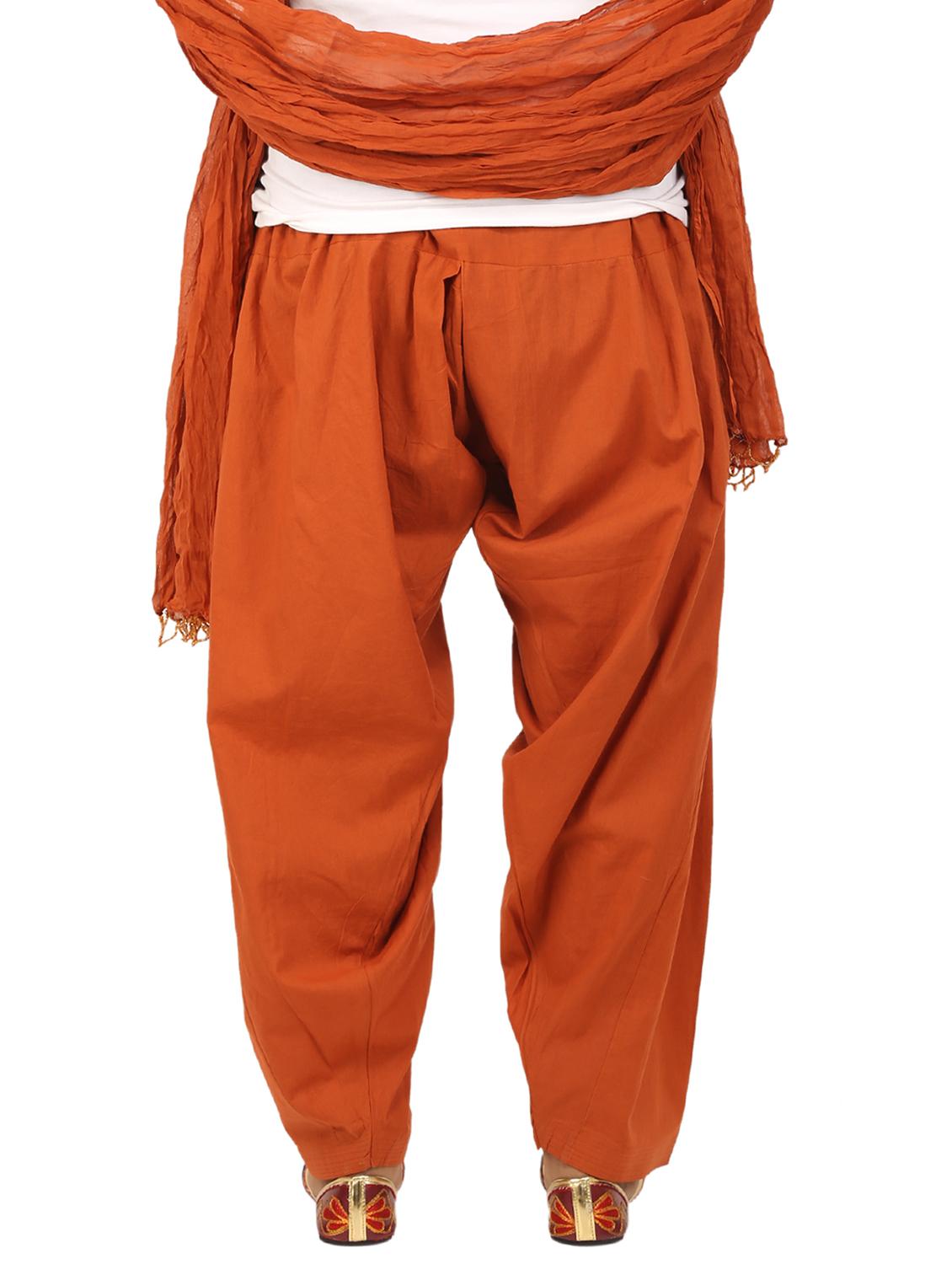 brown cotton dupatta bottom set - 15244292 - Zoom Image - 3