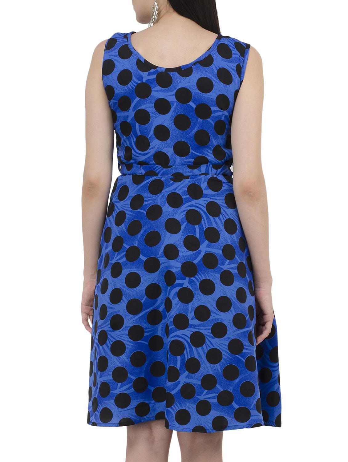 polka dots belted fit and flare dress - 15245597 - Zoom Image - 3