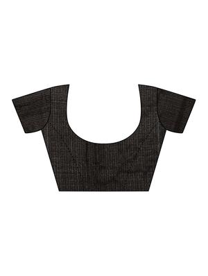 black bordered saree with blouse - 15249538 - Standard Image - 4
