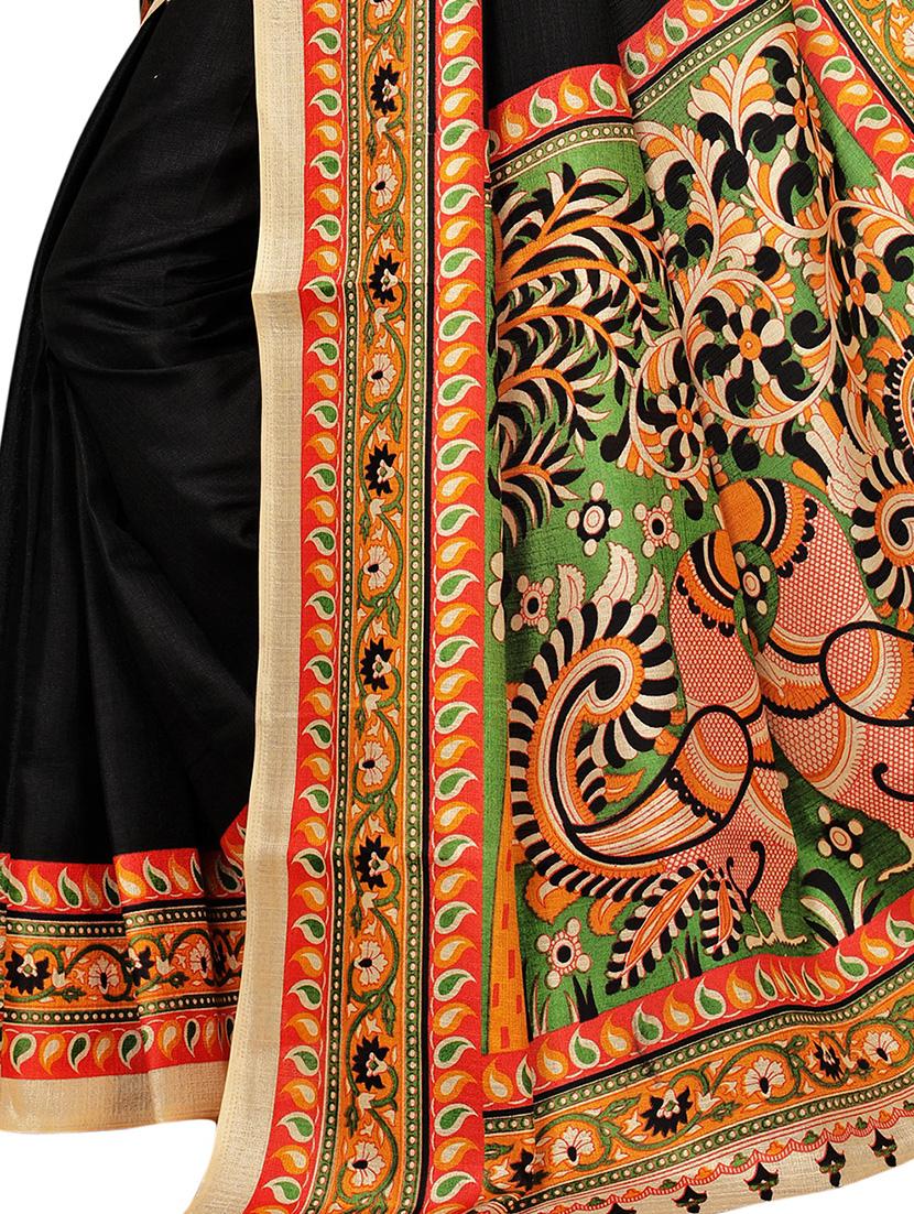 black bordered saree with blouse - 15249538 - Zoom Image - 3