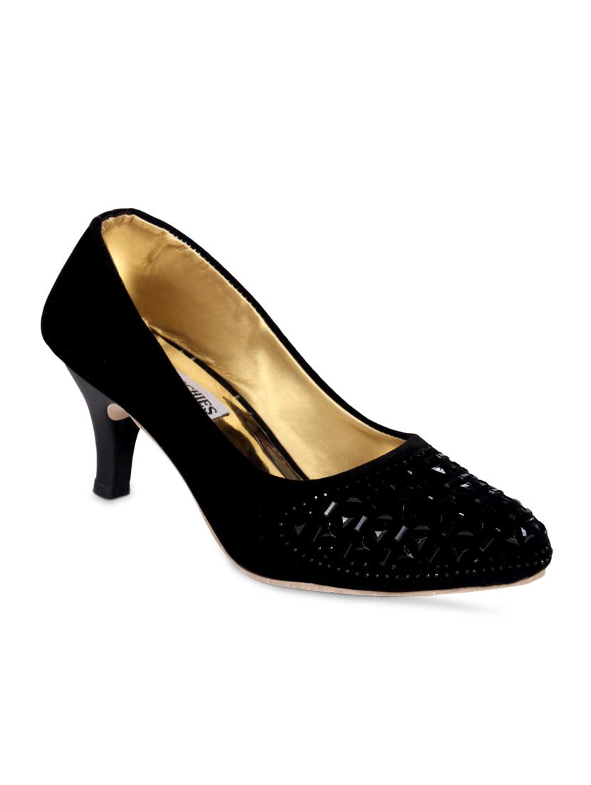 black faux leather slip on pumps - 15249569 - Zoom Image - 1