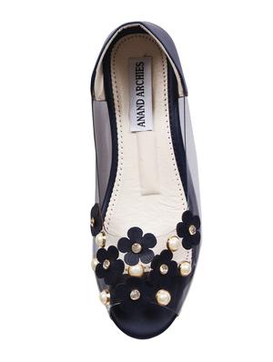 blue faux leather slip on sandals - 15249574 - Standard Image - 4